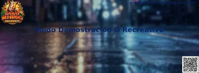 Referencia visual del Modo Demostración O Recreativo de Great Rhino Megaways