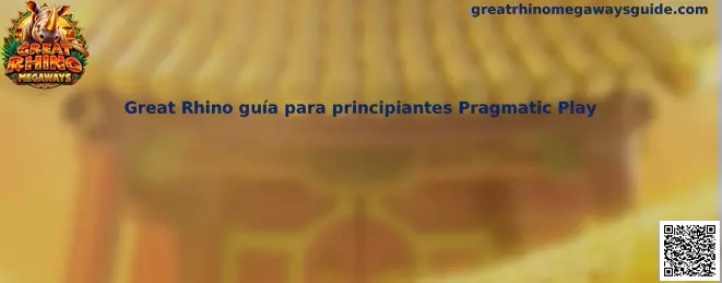 Imagen ilustrativa de Great Rhino para una guía de principiantes sobre símbolos, rodillos y funciones de Pragmatic Play